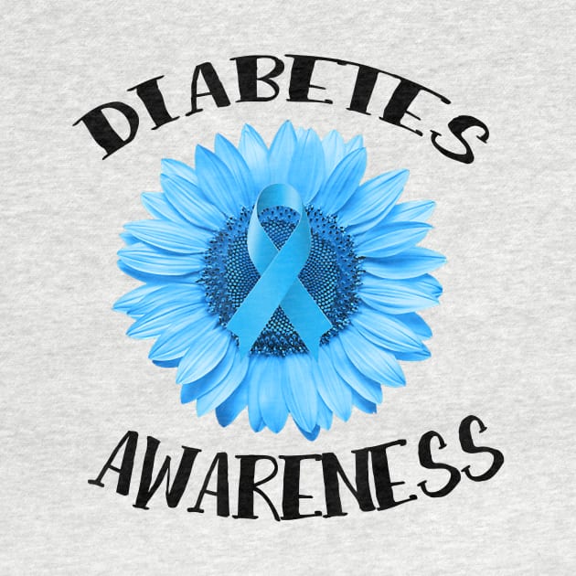 Diabetes awareness Blue ribbon Sunflower Diabetes Gift by thuylinh8